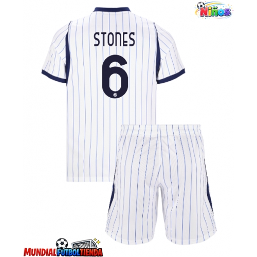 Camiseta Inter Milan John Stones #6 Segunda Equipación Replica 2026-27 para niños mangas cortas (+ Pantalones cortos)